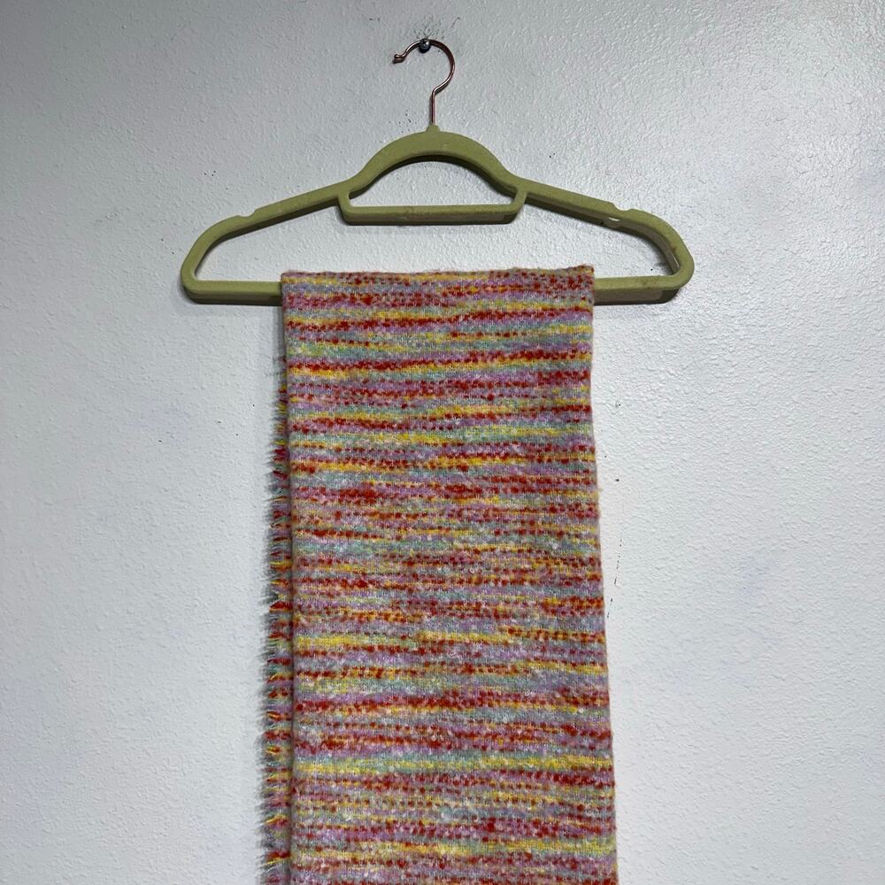 Free People Multicolor Speckled Knit Fringe Scarf Boho Cozy Sz O/S - Picture 3 of 8